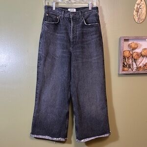 Agolde Dame high rise Charcoal black Wide-Leg Women’s Jeans 26” waist size 2-4